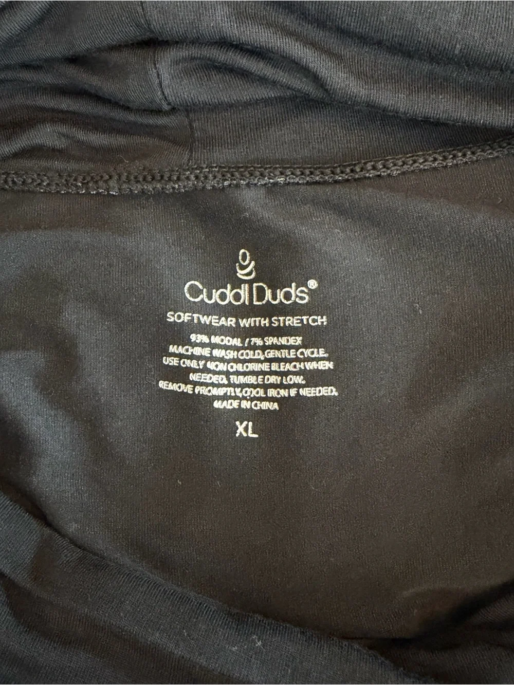 Cuddl Duds Softwear With Stretch Black Tunic